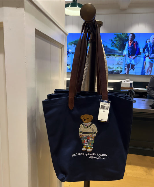 [폴로 랄프로렌 Polo Ralph Lauren] 폴로 베어 가죽끈 캔버스백