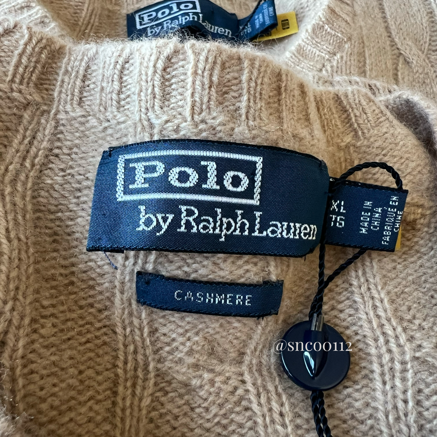 [Polo Ralph Lauren 폴로 랄프로렌] 남자 아이코닉 케이블 니트 캐시미어 스웨터