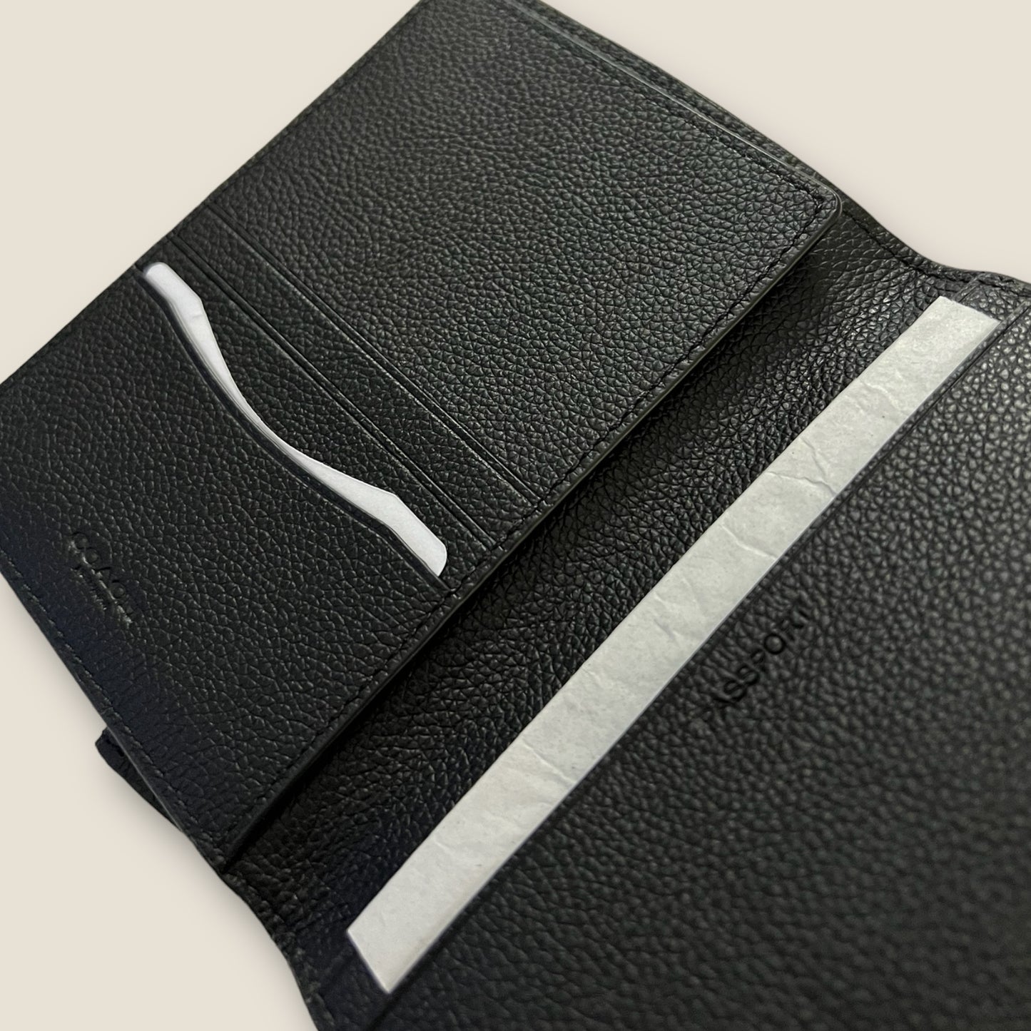 [Coach] Leather passport wallet black