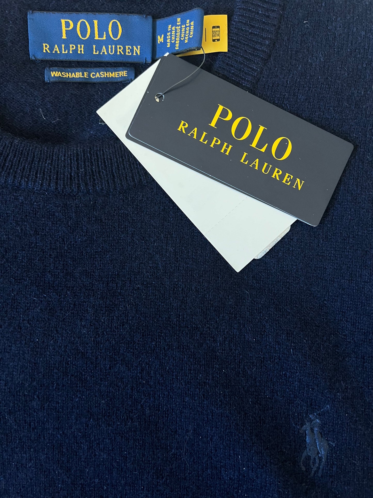 [폴로 랄프로렌 Polo Ralph Lauren] 워셔블 캐시미어 네이비 스웨터; 미디엄