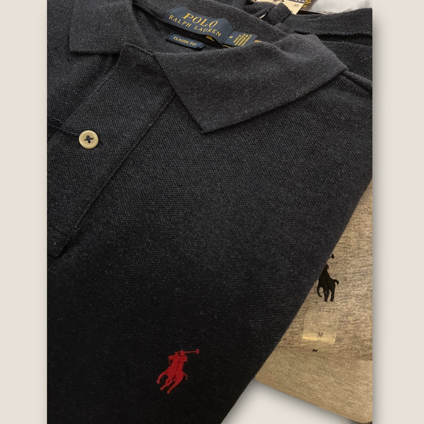 [폴로 랄프로렌 Polo Ralph Lauren] 남자 S/S 클래식핏 폴로셔츠 블루 헤더 (다크 네이비); 미디움/ 라지