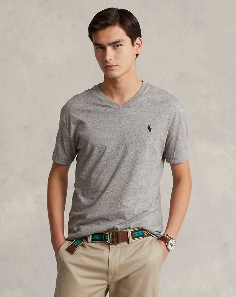 [폴로 랄프로렌 Polo Ralph Lauren] 남자 S/S 브이넥 그레이/ 블랙 폴로 로고